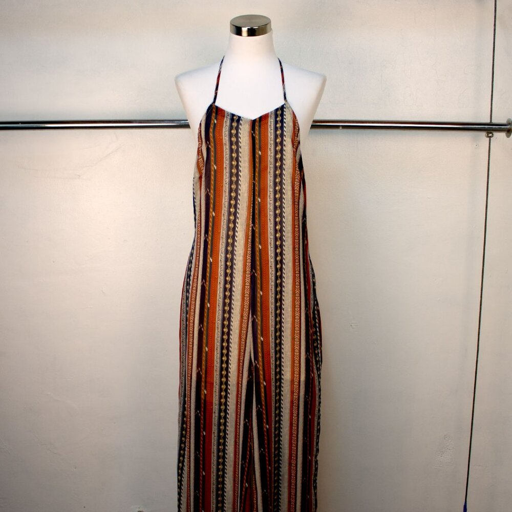 70s Free Flowing Wide Leg Wrap Jumpsuit